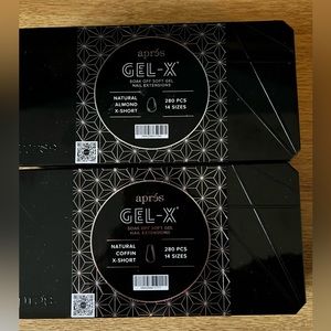 Apres Gel X tips - extra short natural coffin and extra short natural almond